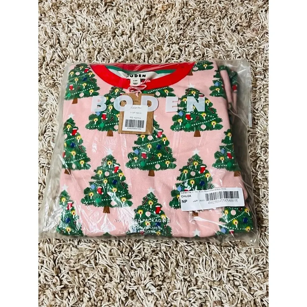 NWT❤️Mini Boden Cosy Printed Sweatshirt Dress sz11/12Y